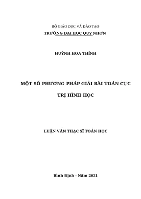 1161 một số phương pháp giải bài toán cực trị hình học luận văn tốt nghiệp