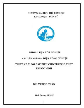 Khóa luận tốt nghiệp thiết kế cung cấp điện cho trường thpt phước vĩnh