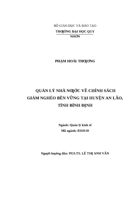 0405 quản lý nhà nước về chính sách giảm nghèo bền vững tại huyện an lão tỉnh bình định luận văn tốt nghiệp