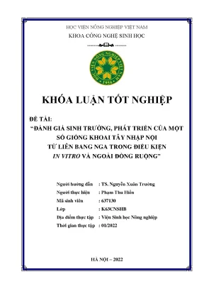 Đánh giá sinh trưởng phát triển của một số giống khoai tây nhập nội từ liên bang nga trong điều kiện in vitro và ngoài đồng ruộng