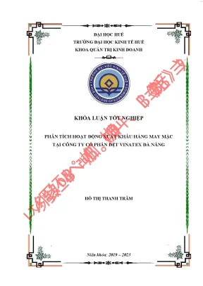Phân tích hoạt động xuất khẩu hàng may mặc tại công ty cp dệt vinatex đà nẵng