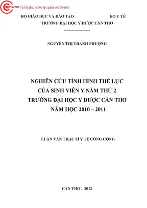 0479 nghiên cứu tình hình thể lực của sinh viên y năm thứ 2 trường đại học y dược cần thơ năm học 2010 2011