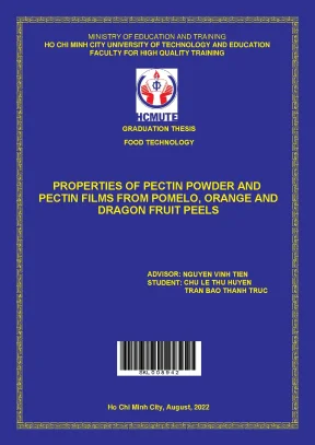 Properties of pectin powder and pectin films from pomelo orange and dragon fruit peels