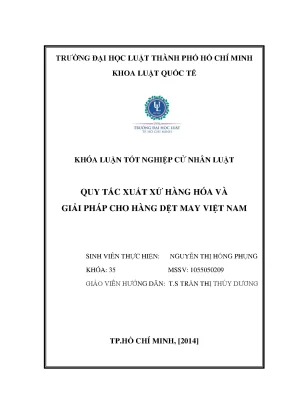 Quy tắc xuất xứ hàng hóa và giải pháp cho hàng dệt may việt nam