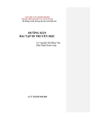 Hướng dẫn di truyền thầy long cô vân