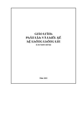 Do an giáo trình phân tích và thiết kế hệ thống thông tin