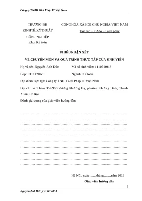 Luận văn thạc sĩ thực trạng công tác hạch toán kế toán tổng hợp tại công ty trách nhiệm hữu hạn giải pháp it việt nam