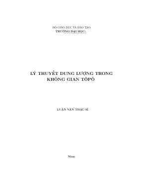Lý thuyết dung lượng trong không gian tôpô