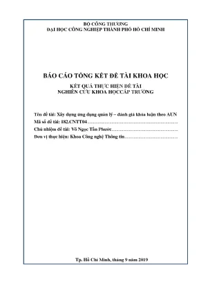 Xây dựng ứng dụng quản lý đánh giá khóa luận theo aun báo cáo tổng kết đề tài nghiên cứu khoa học cấp trường