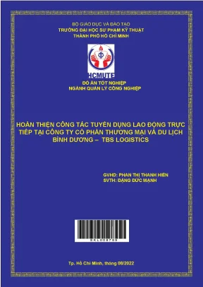 Hoàn thiện công tác tuyển dụng lao động trực tiếp tại công ty cổ phần thương mại và du lịch bình dương tbs logistics