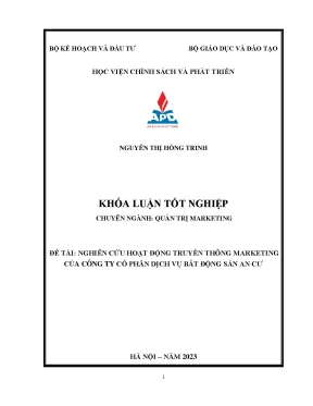 Khoá luận tốt nghiệp chuyên ngành quản trị marketing nghiên cứu hoạt động truyền thông marketing của công ty cổ phần dịch vụ bất động sản an cư