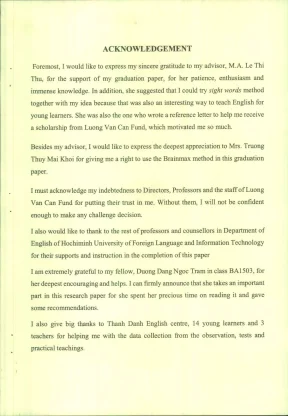 Brainmax and sight words methodology the amazing combination to improve speaking skills for children from 5 to 8 at thanh danh english center graduation paper major english pedagogy