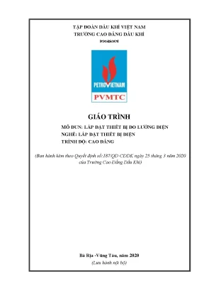 Giáo trình lắp đặt thiết bị đo lường điện nghề lắp đặt thiết bị điện trình độ cao đẳng