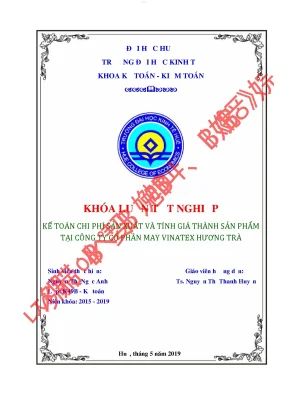 Kế toán chi phí sản xuất và tính giá thành sản phẩm tại công ty cổ phần may vinatex hương trà huế