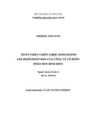 1392 hoàn thiện chiến lược kinh doanh sản phẩm phân bón của công ty cổ phần phân bón bình điền luận văn tốt nghiệp