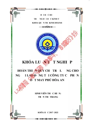Hoàn thiện quy chế trả lương cho người lao động tại công ty cổ phần dệt may phú hòa an
