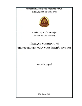Khóa luận tốt nghiệp văn học hình ảnh người phụ nữ trong truyện ngắn nguyễn khải sau 1975