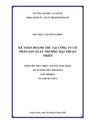Kế toán doanh thu tại công ty cổ phần sản xuất thương mại thuận thiên nguyễn ngọc khải
