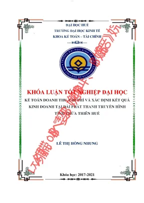 Kế toán doanh thu chi phí và xác định kết quả kinh doanh tại đài phát thanh truyền hình tỉnh thừa thiên huế