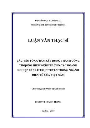 Các yếu tố cơ bản xây dựng thành công thương hiệu website cho các doanh nghiệp bán lẻ trực tuyến trong ngành điện tử của việt nam