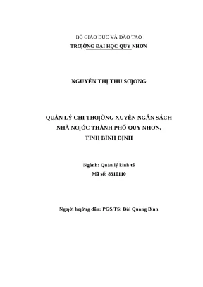 0549 quản lý chi thường xuyên ngân sách nhà nước thành phố quy nhơn tỉnh bình định luận văn tốt nghiệp