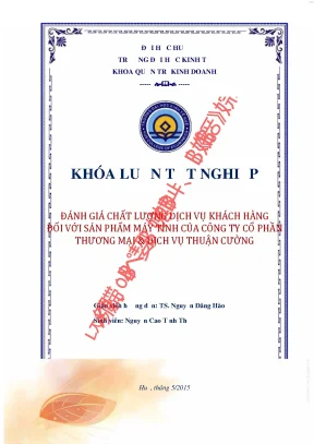 Đánh giá chất lượng dịch vụ khách hàng đối với sản phẩm máy tính của công ty cổ phần thương mại và dịch vụ thuận cường