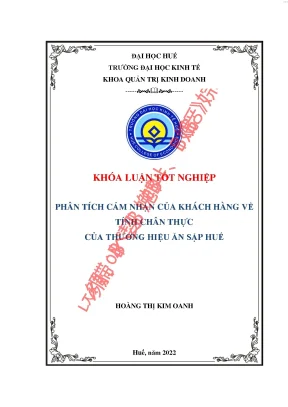 Phân tích cảm nhận của khách hàng về tính chân thực của thương hiệu ăn sập huế