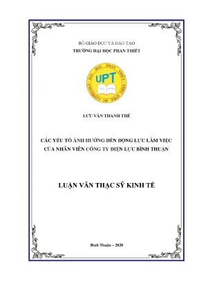 Các yếu tố ảnh hưởng đến động lực làm việc của nhân viên công ty điện lực bình thuận