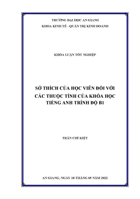 Sở thích của sinh viên trường đại học an giang đối với các thuộc tính của khoá học tiếng anh trình độ b1