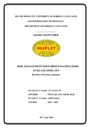 Risk management for foreign backpackers in ho chi minh city graduation paper