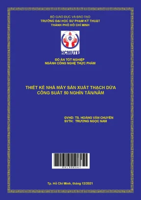 Thiết kế nhà máy sản xuất thạch dừa công suất 50 nghìn tấn năm