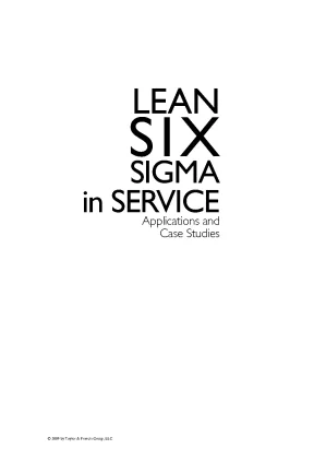 Lean six sigma in service applications and case studies sandra l furterer z lib org