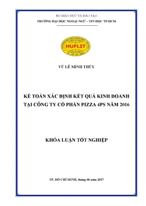 Kế toán xác định kết quả kinh doanh tại công ty cổ phần pizza 4ps năm 2016