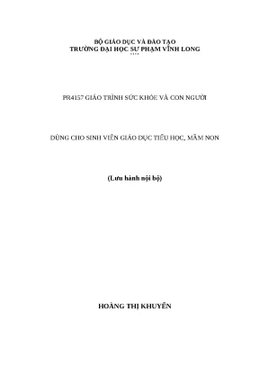 Pr4157 giáo trình sức khỏe và con người