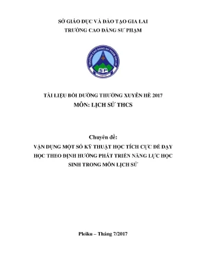 Tài liệu bồi dưỡng thường xuyên hè môn lịch sử thcs
