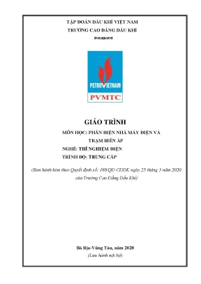 Giáo trình phần điện nhà máy điện và trạm biến áp nghề thí nghiệm điện trình độ trung cấp