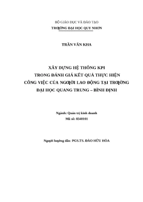 0017 xây dựng hệ thống kpi trong đánh giá kết quả thực hiện công việc của người lao động tại trường đại học quang trung bình định luận văn tốt nghiệp