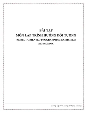 Bài tập môn lập trình hướng đối tượng ojbect oriented programming exercises làm quen với eclipse ide