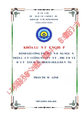 Đánh giá công tác tuyển dụng nguồn nhân lực tại công ty cổ phần vật tư thiết bị và đầu tư xây dựng meico đà nẵng
