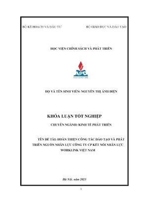 Chuyên ngành kinh tế phát triển đào tạo và phát triển nguồn nhân lực của công ty cổ phần kết nối nhân lực worklink việt nam