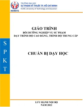 Chuẩn bị dạy học giáo trình bồi dưỡng nghiệp vụ sư phạm dạy trình độ cao đẳng trình độ trung cấp