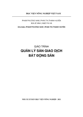 Giáo trình quản lý sàn giao dịch bất động sản