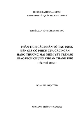 Phân tích các nhân tố tác động đến giá thị trường cổ phiếu của các ngân hàng thương mại niêm yết trên sở giao dịch chứng khoán thành phố hồ chí minh