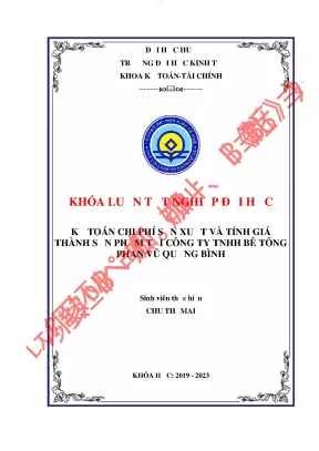 Kế toán chi phí sản xuất và tính giá thành sản phẩm tại công ty tnhh bê tông phan vũ quảng bình