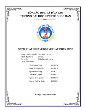 Luận văn pháp luật về bảo vệ phát triển rừng