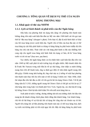 Luận văn thạc sĩ phát triển dịch vụ thẻ tại ngân hàng ngoại thương việt nam chi nhánh thăng long