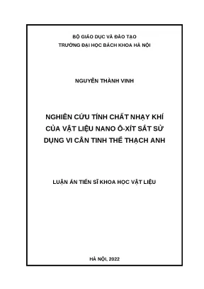 Luận án tiến sĩ nghiên cứu tính chất nhạy khí của vật liệu nano ôxít sắt sử dụng vi cân tinh thể thạch anh