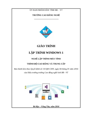 Giáo trình lập trình windows nghề lập trình máy tính cđ kỹ thuật công nghệ bà rịa vũng tàu
