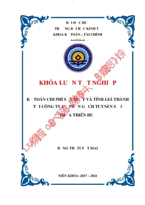 Kế toán chi phí sản xuất và tính giá thành tại công ty cổ phần gạch tuynen số 1 thừa thiên huế