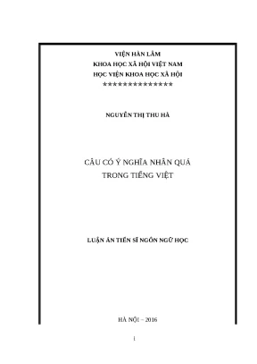 Luận án câu có ý nghĩa nhân quả trong tiếng việt